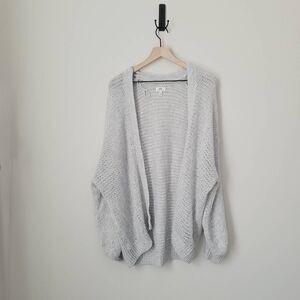 Aerie Open Knit Light Grey Cardigan Size XL